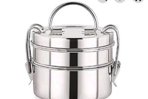Tiffin Box, Plastic &amp; Steel Both Avl