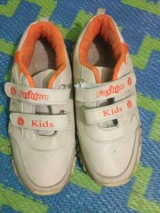 Kids White Fashion Sneakers