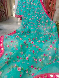 Free Stitched Blouse 🆕Full Body Embroidered Saree