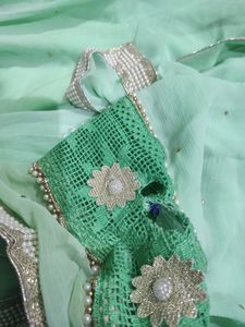 Sparkling Pearl Border Saree