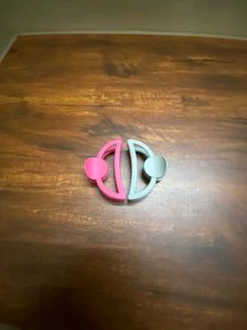 Set of 2 Matte Hair Claw Clips – Pink &amp; Grey