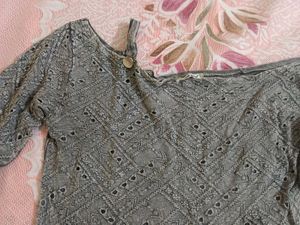 Stylish Cold Shoulder Knit Top and skirt