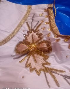 White Silk blause With Golden Work