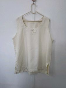 Cream Sleeveless Top