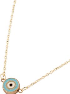 Turquoise Blue &amp; White Evil Eye Pendent And Chain