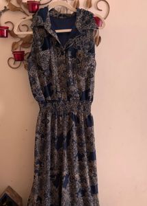 Stylish Jumpsuit, Navy Paisley Sleeveless