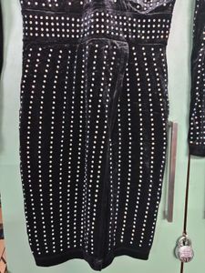 Velvet Black Rhinestone Dress