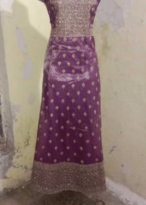 Unsteached Elegant Indian Ethnic Gown With Srug Se