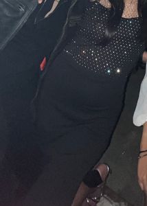 Black Spaghetti Strap Midi Dress