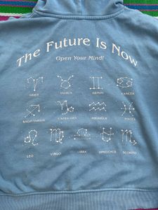 Blue Hoodie with Balloon Sleeves