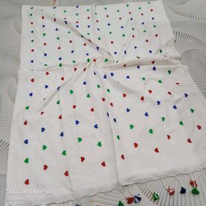105)Love Design Embroidery (White Colour)