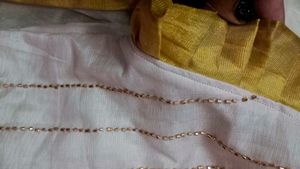 White & Gold Embellished Floral Top And Skirt