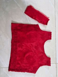 Excellent Red Crop Top Skirt Lehenga