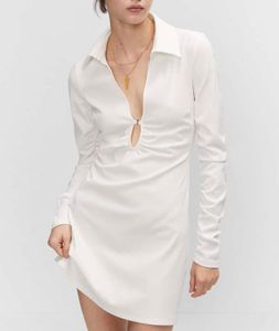 Mango Cut Out Shirt Style Dress