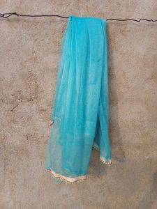 Net Dupatta Sky Blue Colour