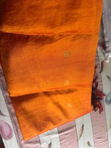 Orange-Blue Silk Saree