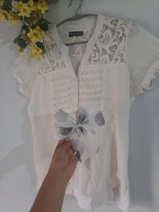 Pure White Lacey Cotton Top