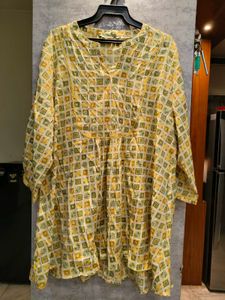 Yellow Printed Kurta