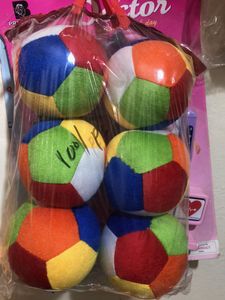 Set of 6 Colorful Plush Balls ( Price Single Pcs)
