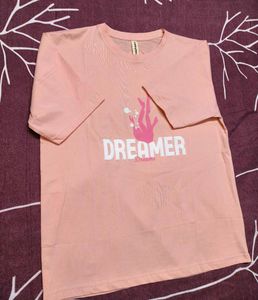 J.Square Women Graphic Print Oversiz Cotton Tshirt