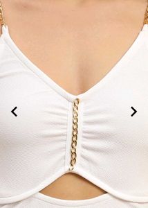 White Cutout Chain Dress