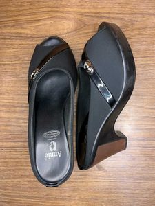 Black Casual Sandals With Heels