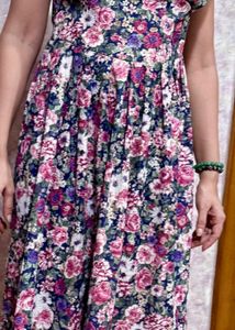 Vintage Floral Print Dress