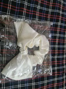 White Satin Scrunchie