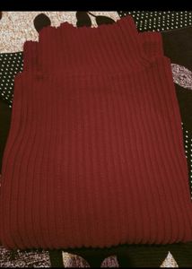 Rust Ribbed Turtleneck Sweater