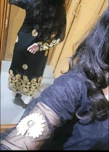 gotapatti Black &amp; Gold Kurta Set golden xl