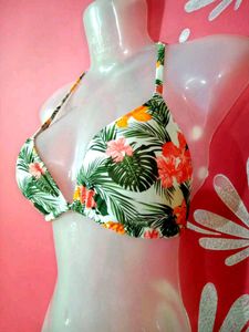 Tropical Floral Bikini Top