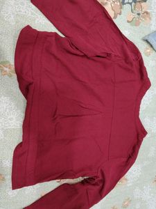 Maroon Collar Stylish Women Shirt