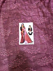 Maroon Floral Pattern Saree