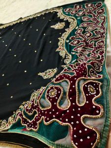 Black 🖤 Saree With Beautiful 😍 Work