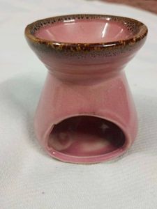 Pink Ceramic Aroma Diffuser With Candle