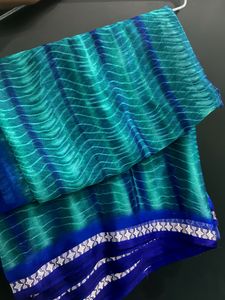 Pure Chiffon Green/Blue Saree