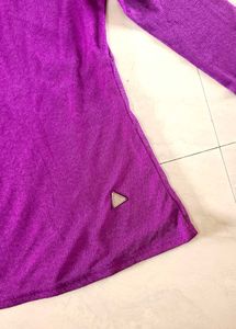 Purple Net Long Sleeve Top