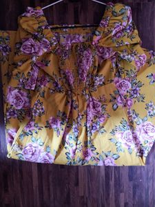 Yellow Puff Sleeve Dress