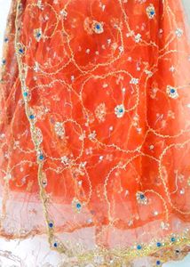 Beautiful Orange Net Lehenga Set