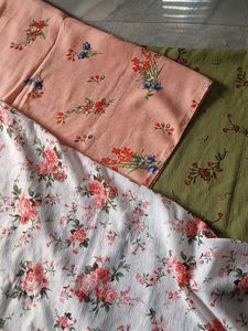 Set Of 3 New Women Cute Floral Shall