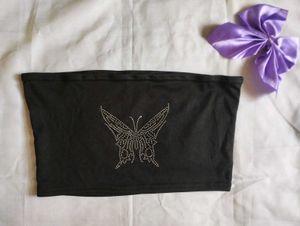 Butterfly Rhinestone Tube Top