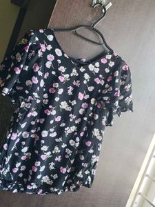 black floral top