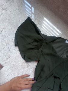 Olive green crop top