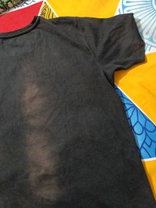 Zudio Black Cord Fabric Tshirt For Mens