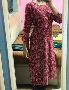 Bandhani Red Kurti