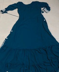 Elegant Teal Embroidered Anarkali