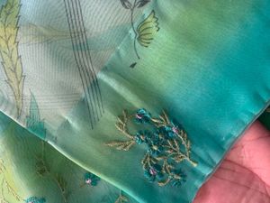 Sea Green Floral Saree