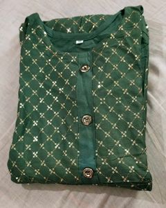 Emerald Green Embellished Kurti