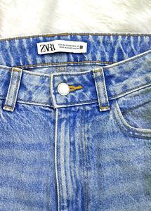 Zara Ripped Wide Leg Jeans