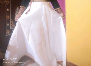 White flared skirt